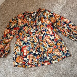 Umgee Multicolor Paisley Blouse button down size medium